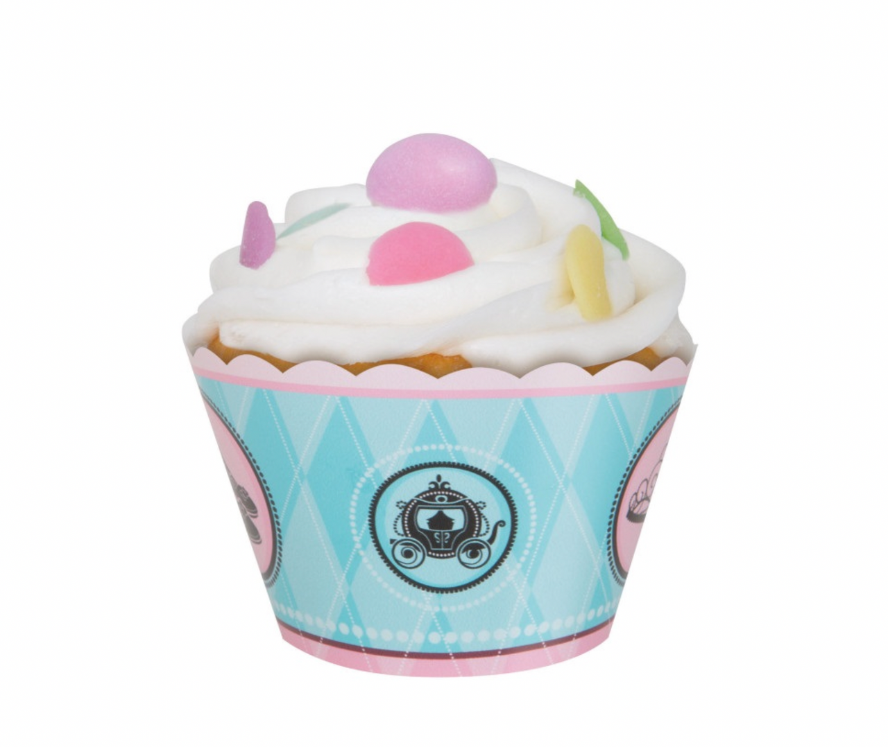 Fairytale Pink Cardboard Birthday Party Cupcake Wrappers 12pcs