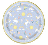 Dainty Unicorn Round 9" Dinner Plates  8ct - Foil Stamping