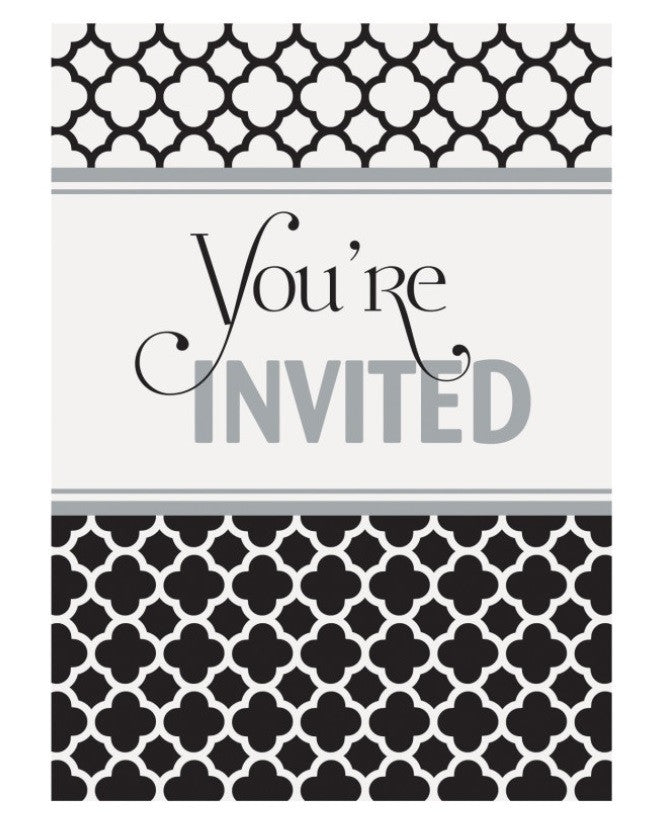 Quatrefoil Party Invitations 8ct