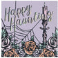 Iridescent Hauntings "Happy Haunting" Beverage Napkins  16ct - Iridescent Foil Stamping
