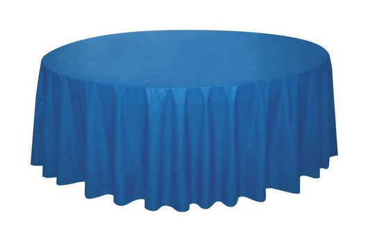 Royal Blue Round Plastic Tablecover
