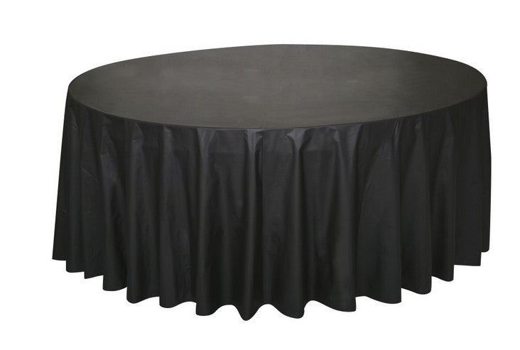 Black Round Plastic Tablecover