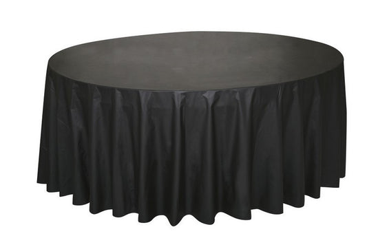 Black Round Plastic Tablecover