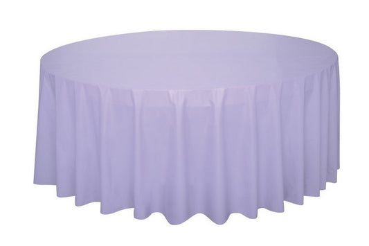 Round Lavender Colored Table Cover Plastic