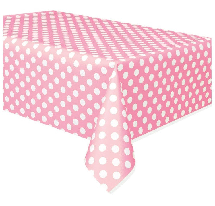 Pink & White Polka Dots Tablecover