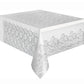 white lace basic plastic table cover rectangle table