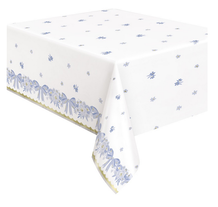 Dainty Bows Rectangular Foil Table Cover 54" x 84" - Short Fold