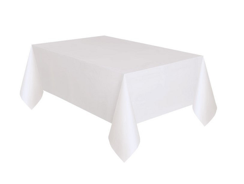 White Plastic Tablecover