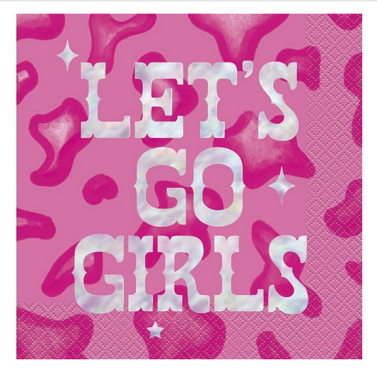 Let's Go Girls Country Napkins - 16 Pack - Iridescent Foil