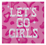 Let's Go Girls Country Napkins - 16 Pack - Iridescent Foil