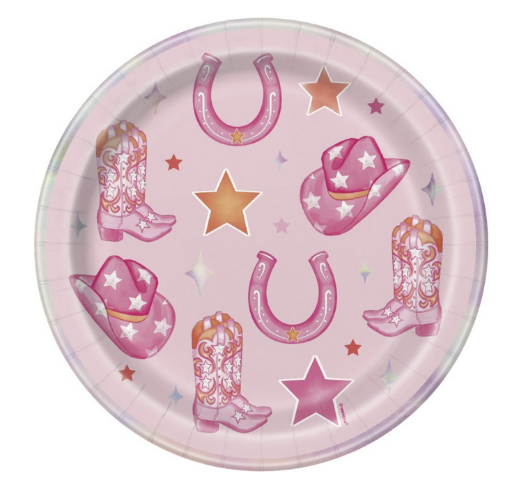 Disco Country Round 9" Dinner Plates 8 Pack- Foil Board