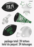 Kickoff Football Foil Tattoos 24/CT