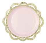 Elegant Valentine Lace Edge Round 8" Plates  8ct - Foil Stamping