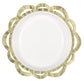 Elegant Valentine White Lace Edge 10"  Plates 8/CT - Foil Stamping