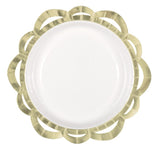 Elegant Valentine White Lace Edge 10"  Plates 8/CT - Foil Stamping