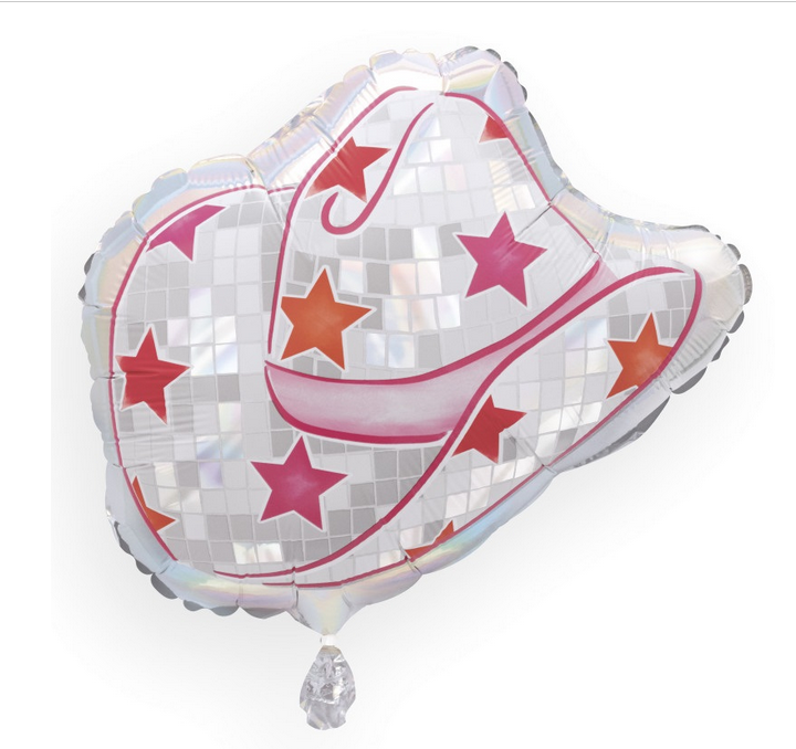 Disco Country Cowboy-Hat-Shaped 19" Foil Balloon