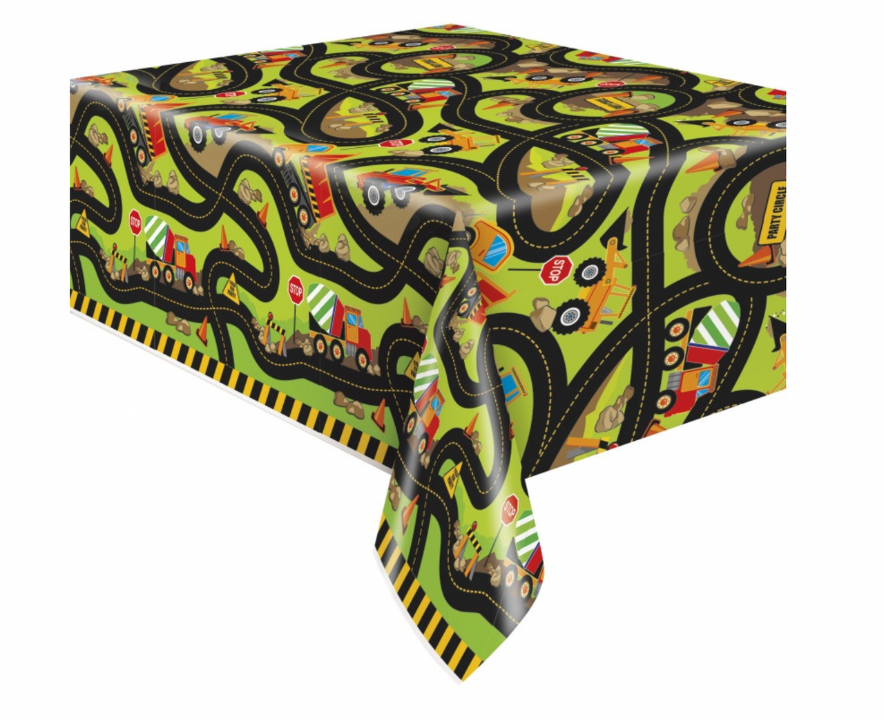 Construction Birthday Party Plastic Tablecover 54" x 84"
