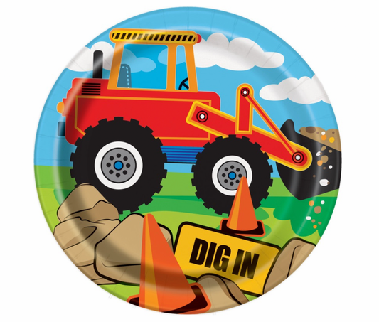 Construction Birthday Party 7" Dessert Plates 8pk