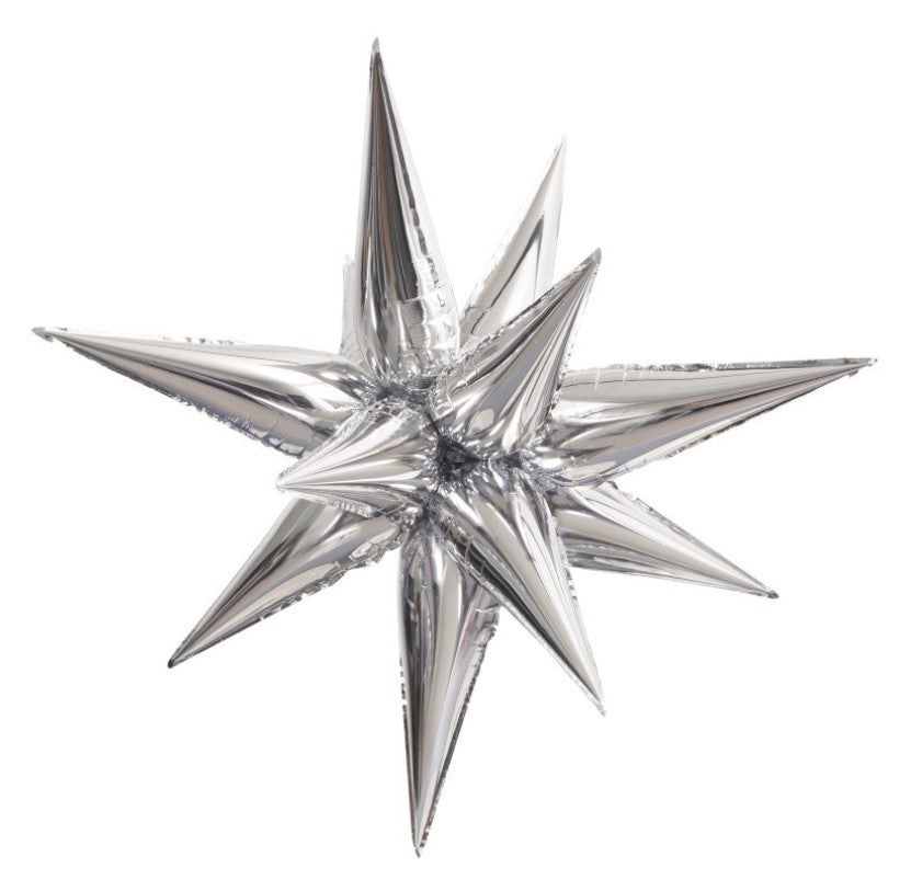 27.5" Silver Magic Star Foil Balloon Air-Fill