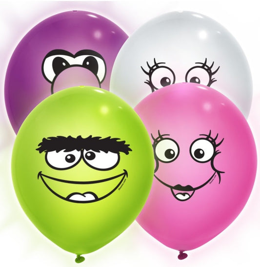 Happy Face Light Up Balloons 12ct