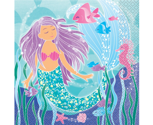 Mermaid Dinner Napkins 16pk