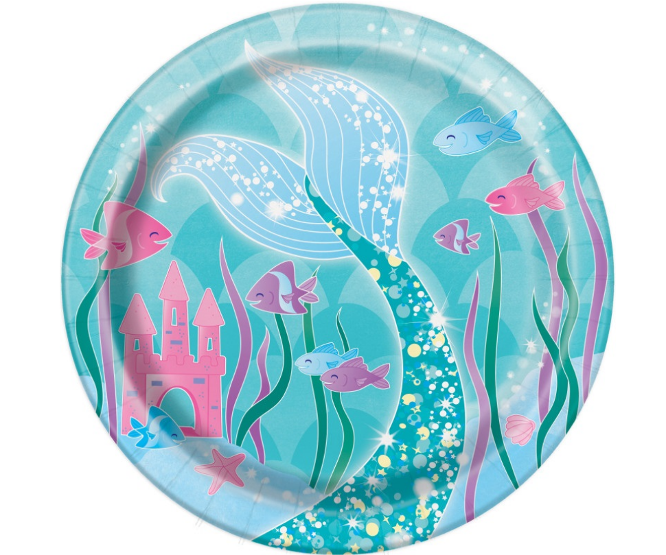 Mermaid Theme Dessert Plates