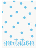 Pastel Blue Dots Invitations 8ct