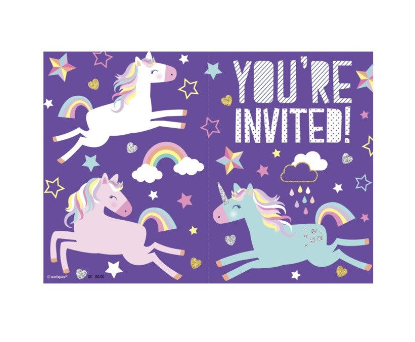 Unicorn Invitations 8ct