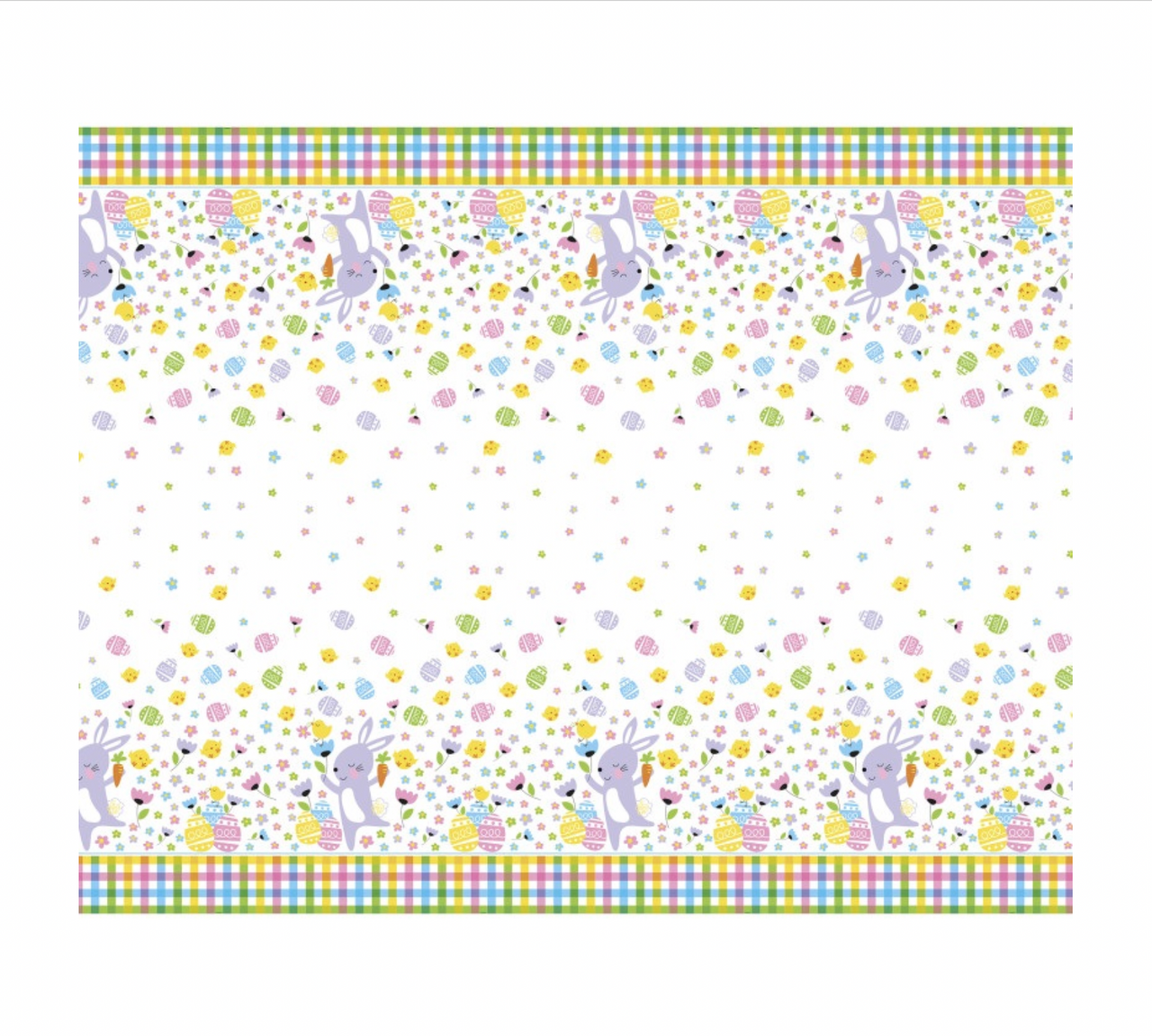 Colorful Plaid Easter Plastic Tablecover 54" x 84"