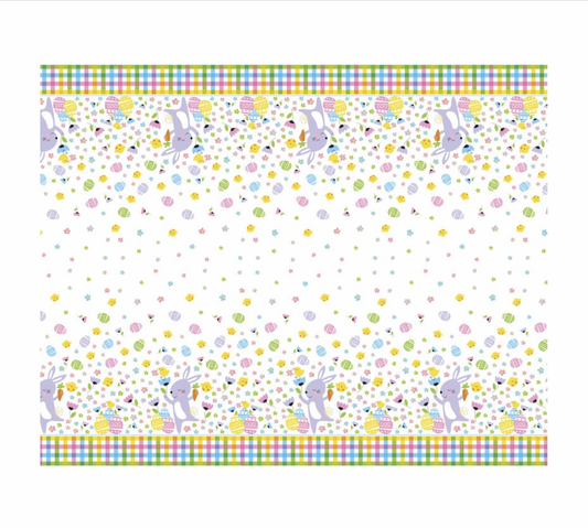 Colorful Plaid Easter Plastic Tablecover 54" x 84"