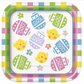 Colorful Plaid Easter 7" Square Dessert Plates 10pcs