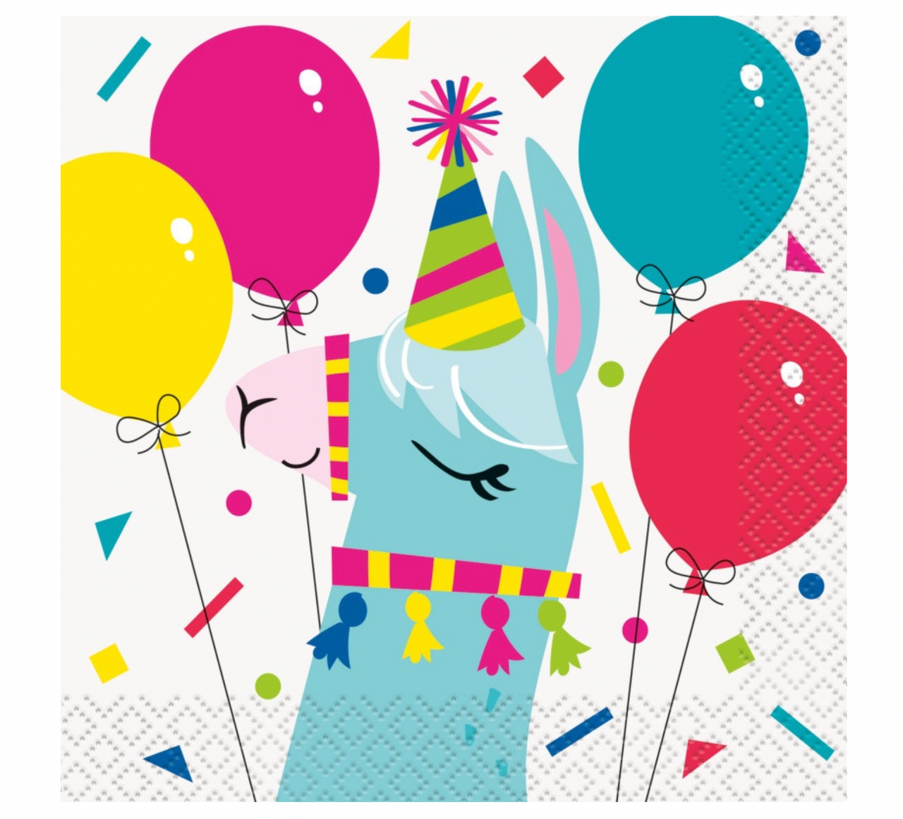 Llama Birthday Party Beverage Napkins 16pk