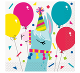 Llama Birthday Party Beverage Napkins 16pk