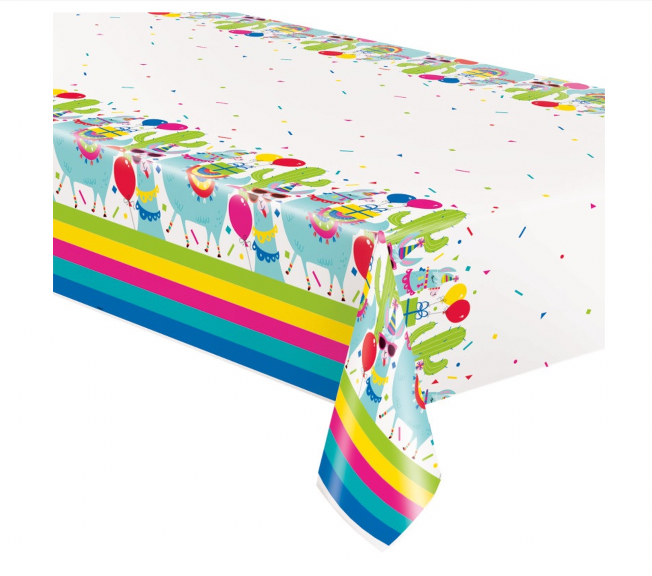 Llama Birthday Party Plastic Tablecover 54" x 84"