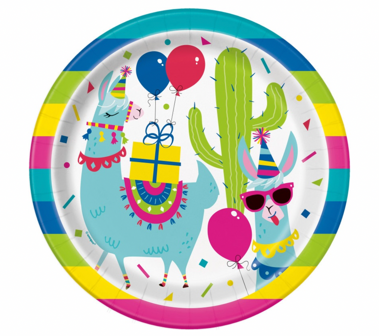 Llama Birthday Party 9" Dinner Luncheon Plates 8pk