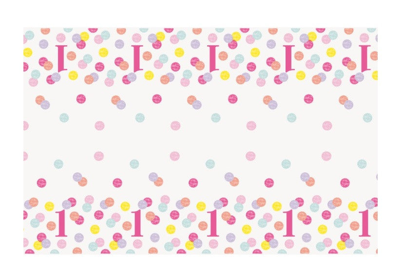 Pink Dots 1st Birthday Rectangular Plastic Table Cover