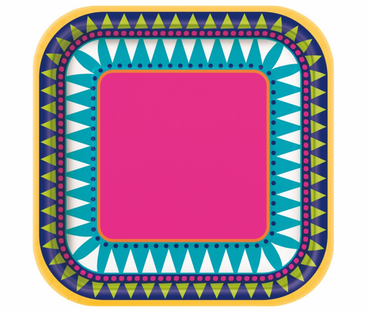Boho Fiesta 7" Square Dessert Plates 10pcs