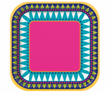 Boho Fiesta 7" Square Dessert Plates 10pcs
