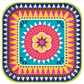 Boho Fiesta 9" Square Dinner Luncheon Plates 8pcs