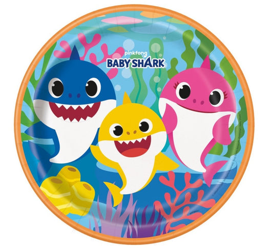 baby shark dinner party plates