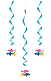 Baby Shark Hanging Metallic Swirl Decorations