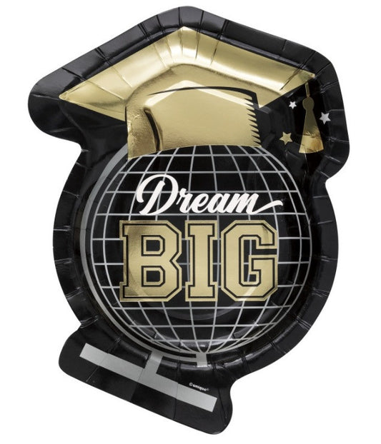 Starry Graduation "Dream Big" Shaped Plates  8ct - Foil Stamping