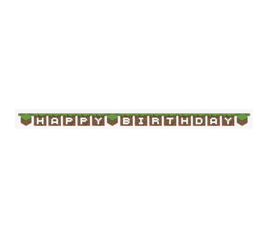 Minecraft Happy Birthday Party Banner