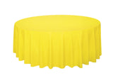Neon Yellow Solid Round Plastic Table Cover 84"