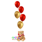 Valentine's Day Helium Bouquet with Brown Teddy Bear
