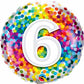 6th Birthday Rainbow Confetti Balloon