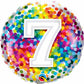 7th Birthday Rainbow Confetti Balloon