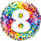 8th Birthday Rainbow Confetti Balloon