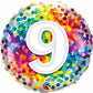 9th Birthday Rainbow Confetti Balloon