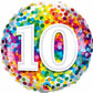 10th Birthday Rainbow Confetti Balloon